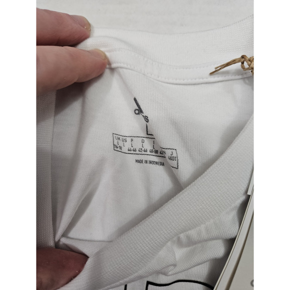 Adidas Graphic Tee Mens Large White Short Sleeve Spell out Loose Fit - Picture 5 of 7